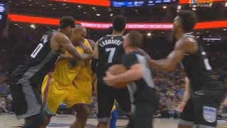 Warriors VS Kings Fight After Shaun Livingston Slams Skal Labissiere To The Ground!