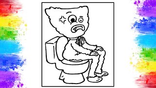 Huggy Wuggy in the Restroom Coloring Pages | Poppy Playtime Coloring | Tobu - Lost [NCS10 Release]