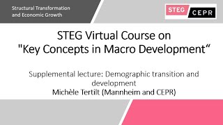 Supplemental lecture: Demographic transition and development