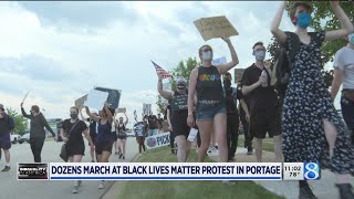 Dozens march at Black Lives Matter protest in Portage