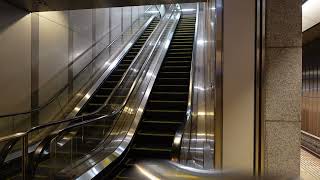 [escalator view] Osaka Japan, Watanabebashi station, Keihan Nakanoshima line, Platform 1 and 2,