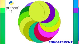 Draw 3D Shape with different colors in Python Turtle Graphics (Python Turtle Projects) #educatement