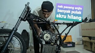 Restore RXZ cara kampung dulu-dulu, angkat enjin tapi barang pulak tak cukup Part 4