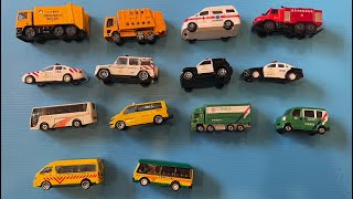 台灣垃圾車 救護車 警車 消防車 高鐵公車 郵局車 娃娃車 計程車  一堆模型玩具車集合Garbage Truck Fire truck ambulance Police car taxi  toys