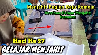 Latihan Menjahit Membuat Baju Kemeja Kombinasi‼️