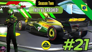 F1 MANAGER 2024 TEAM LOTUS S2 Ep21 | THEY'VE CRASHED! | BRAZIL