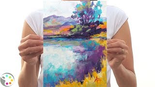 How to Paint with Acrylics | Impressionist Landscape for Beginners