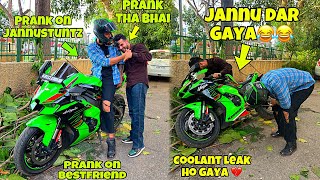 PRANK ON BESTFRIEND || SUPERBIKE KA COOLANT LEAK || Proper training back triceps workout