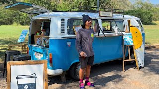 Cafe Vlog Mini Coffee Shop Cool Barista Truck Bar VW BUS Dream Mobile Kopi Small Business Relax Mood