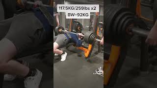 117.5KG/259lbs x2 Benchpress PR