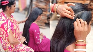 hair combing and hair nitpicking by mother @SaraswatiDas.