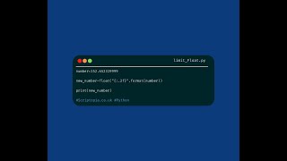 Python Floats - Limit float to two decimal places
