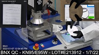 BNX KN95 Mask Quality Control Review - Batch / Lot # E213912 - Armbust Samples - 1/7/22  Model: E95W