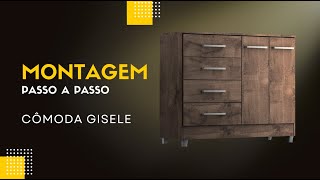 Comoda Gisele 4 gavetas e 2 portas - Montagem Completa - Tonielque Móveis