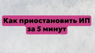 Как ПРИОСТАНОВИТЬ ип? \\\\ приостановка ИП \\\\ 2024 год