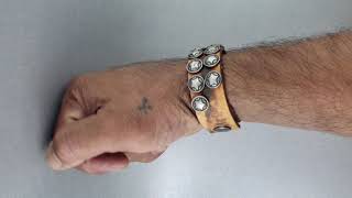 Star Slim Biker Funky Handcrafted Brown Leather Wrist Band Bracelet