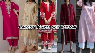 Latest Kurti with Pant for Girls 2024| Ladkiyon ki Stylish Detail Kurti with Pants Design 2024