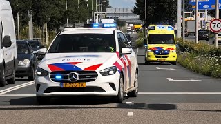 Spoedbegeleiding naar Isala Zwolle vanaf MMT Inzet in Luttelgeest | 2x Politie \u0026 Ambulance 25-118