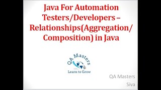 Java For Automation Testers/Developers –Relationships (Aggregation/Composition) in Java