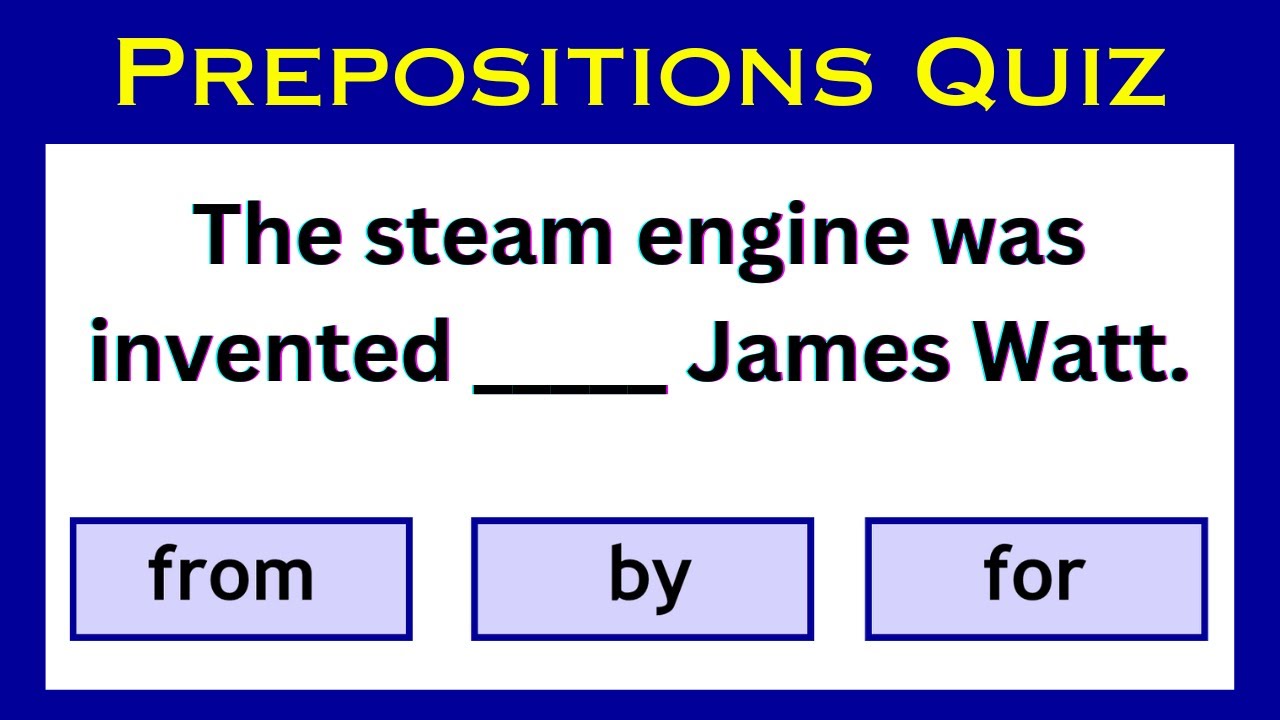 Preposition Quiz English Grammar Test Youtube