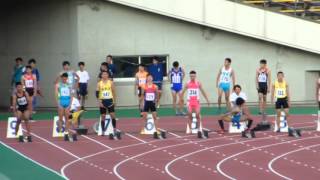 2015年度兵庫県中学陸上新人大会 男子2年100m決勝（+1.0）