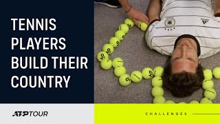 Players Create Their Country With Tennis Balls!