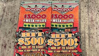 Scratching Georgia Lottery Hit $500 Money and Monopoly Scratch Off Tickets 🎟️