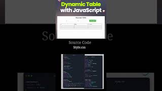 Create Dynamic Table Content Using HTML, CSS & JavaScript