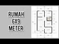 Denah Rumah 6x9 Meter - 3 Kamar