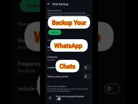 How to Backup Your WhatsApp Chats  | Secure Your Messages #Shorts #ytshorts #tech #privacy