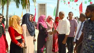 President visits Dhonfanu Island of South Maalhosmadulu Atoll