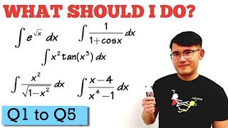 What Integration Technique Do I Use? Q1 to Q5 (trig sub, u sub, DI method, partial fraction) calc 2