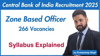 Central Bank of India ZBO Recruitment 2025: Syllabus Explained