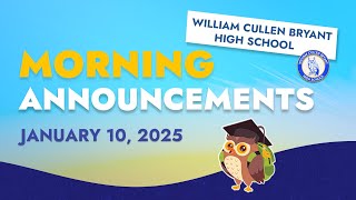 Bryant Morning Announcements: Friday, January 10, 2025