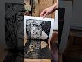 printing a lino-cut! #shorts #linocut #printmaking #blockprint #art