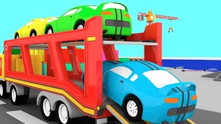 TRANS PORTER! - How many Racing Cars? - Christmas Cartoon Cars - Cartoons for Kids!