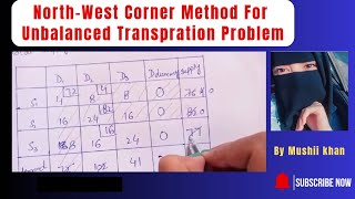 Lecture 8:North West Corner Method For Unbalanced Transportation Problem/ #transportationproblem