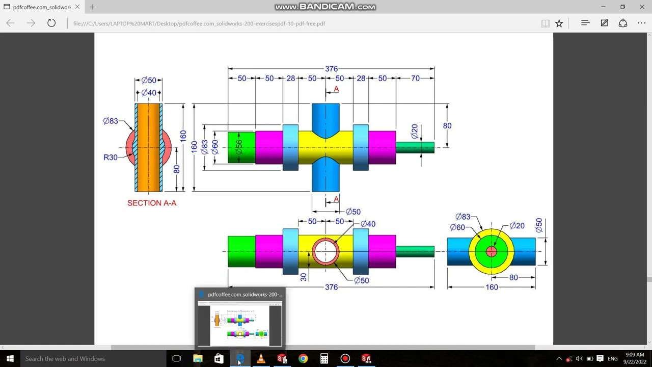 Solidwork Exercise 36 Youtube Solidwork Exercise 36 Youtube