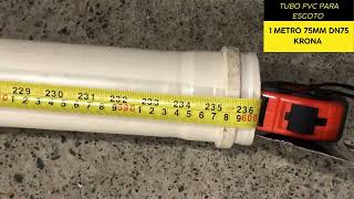 TUBO PVC PARA ESGOTO 1 METRO 75MM DN75 KRONA   / ELETRICA BICHUETTE