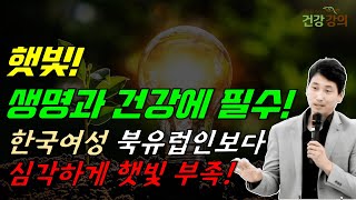 햇빛! 생명과 건강에 필수! 한국 여성 북유럽인보다 햇빛 부족!