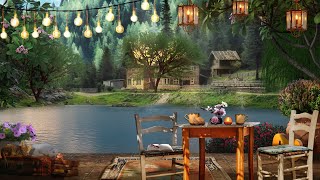 Summer Ambience | Cozy Lake House Porch & Relaxing Birdsong in Forest | Summer Day Ambience
