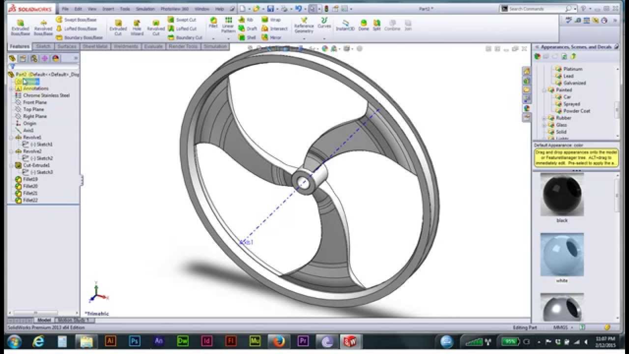 Solidworks Bicycle Wheel Tutorial #22 - YouTube