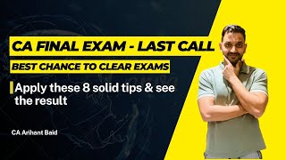 20 days to clear CA Final Exams | Best chance to become a Chartered Accountant