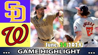 Washington Nationals vs.  San Diego Padres (06/24/24)  GAME Highlights | MLB Season 2024