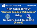 High  Availability Of Remote Desktop Web Access Using Network Load Balancing