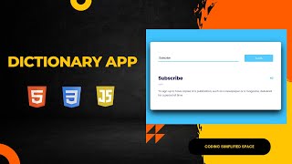 Dictionary App Tutorial | HTML CSS & JS | Hindi