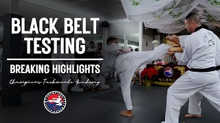 Taekwondo Black Belt Testing | Board Breaking Highlights