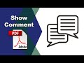 How to show a comment in a pdf file (Edit PDF) using Adobe Acrobat Pro DC