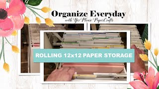 Organize Everyday | Rolling Storage | 12x12 Paper and Cardstock Storage | Mobile Paper Carts