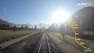 Führerstandsmitfahrt von Bad Krozingen nach Münstertal mit bwegt auf der Münstertalbahn